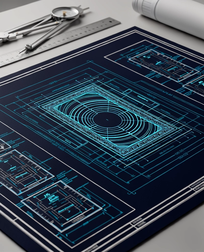 Architectural drafting of a portal interface